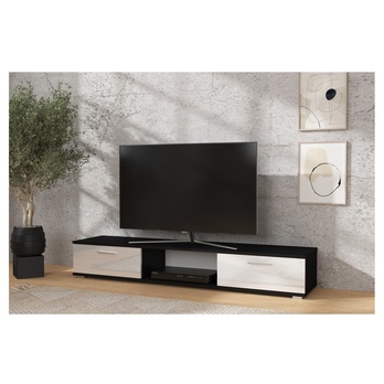 TV stolek SELLA černá matná/bílá lesklá 1