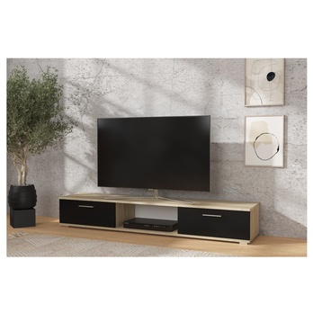 TV stolek SELLA dub sonoma/černá matná 1