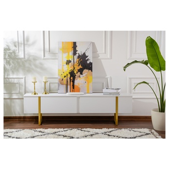 TV stolek SERENITY bílá/zlatá 6