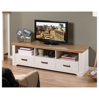 TV stolek SEYDIE bílá/hnědá 1