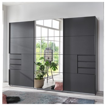 Šatní skříň se zrcadlem SHANIA III grafitová 1