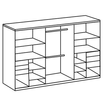 Šatní skříň se zrcadlem SHANIA III grafitová 3