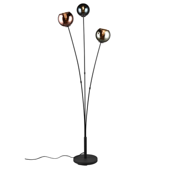 Stojací lampa SHELDON černý kov/vícebarevné sklo 1