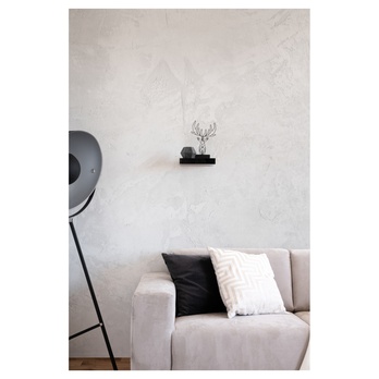 Nástěnná police SHELVY černá vysoký lesk, šířka 24 cm 2