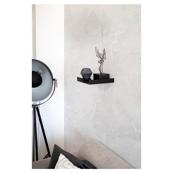 Nástěnná police SHELVY černá vysoký lesk, šířka 24 cm 3