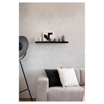 Nástěnná police SHELVY černá vysoký lesk, šířka 80 cm 2