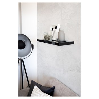 Nástěnná police SHELVY černá vysoký lesk, šířka 80 cm 3