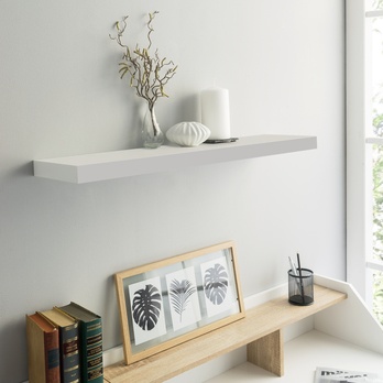 Nástěnná police SHELVY bílá, šířka 80 cm 1