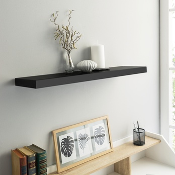 Nástěnná police SHELVY černá, šířka 80 cm 1