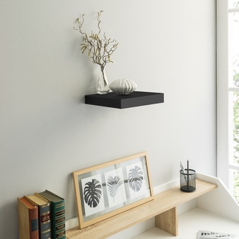 Nástěnná police SHELVY černá, šířka 24 cm 1