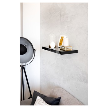 Nástěnná police SHELVY černá vysoký lesk, šířka 60 cm 2