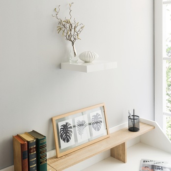 Nástěnná police SHELVY bílá vysoký lesk, šířka 24 cm 1