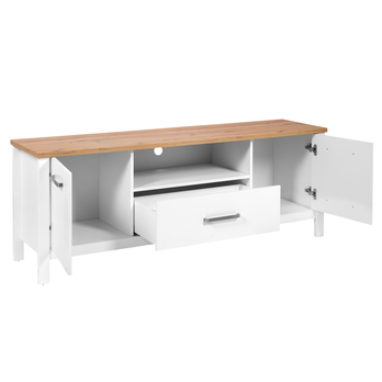 TV komoda SICILIA bílá/dub artisan 2