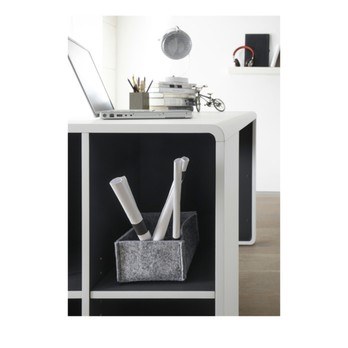 Psací stůl SIDON bílá/antracit 3