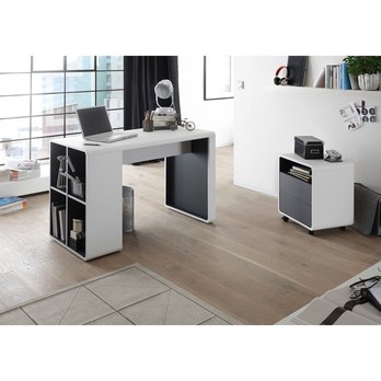 Psací stůl SIDON bílá/antracit 1