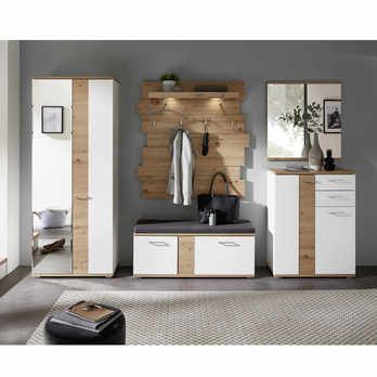 Botníková komoda SIGNO dub artisan/bílá matná 1