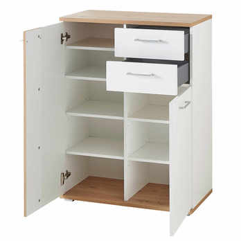 Botníková komoda SIGNO dub artisan/bílá matná 2