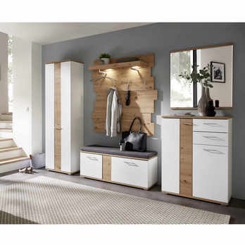 Botníková komoda SIGNO dub artisan/bílá matná 5