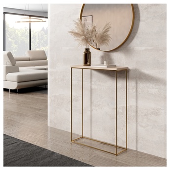 Konzolový stolek SILI zlatá/dub sonoma 1