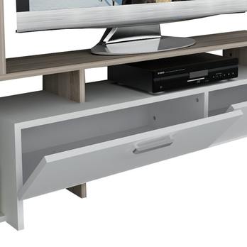 TV stolek SIMAL bílá/dub 3