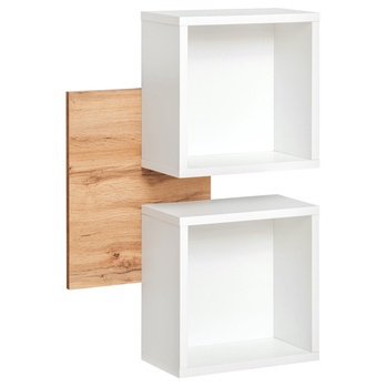 Nástěnný regál SIMPLE dub wotan/bílá, šířka 60 cm 1