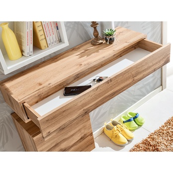 Nástěnný regál  SIMPLE dub wotan/bílá, šířka 100 cm 3