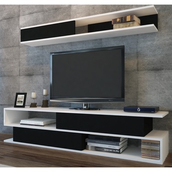 TV stěna SIMS 2 bílá/černá 1