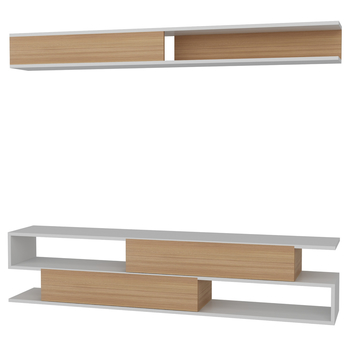 TV stěna SIMS 2 bílá/teak 4