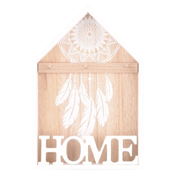 Skříňka na klíče SINAS bílá/dřevo 3