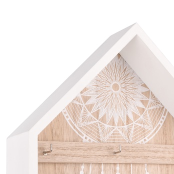 Skříňka na klíče SINAS bílá/dřevo 4