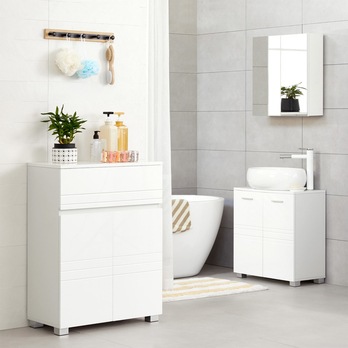 Koupelnová skříňka SINK bílá vysoký lesk 1