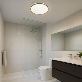 Stropní koupelnové svítidlo SLAVA zlatá/bílá 1