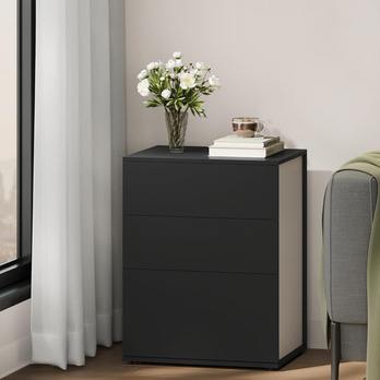 Noční stolek SLEEKLY černá/cappuccino 1