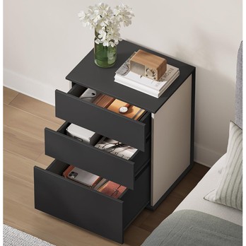 Noční stolek SLEEKLY černá/cappuccino 2