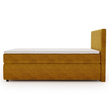 Postel s matrací a topperem SLEEP NEW hořčicová, 180x200 cm 3