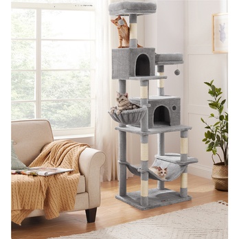 Kočičí škrabadlo SLIMTOWER šedá/bílá 1