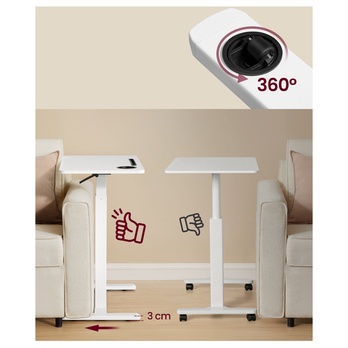 Mobilní pracovní stůl SLOT 2 bílá 3