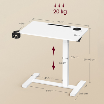 Mobilní pracovní stůl SLOT 2 bílá 5