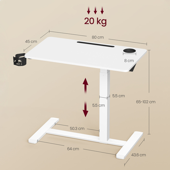 Mobilní pracovní stůl SLOT bílá 5
