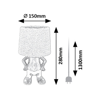 Stolní lampa  SMURFY krémová/stříbrná 5