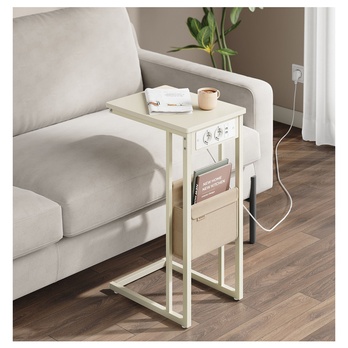Přístavný stolek SOCKED krémová/bílá 1