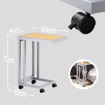 Přístavný stolek SOLED stříbrná/přírodní 9