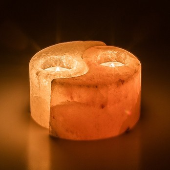 Solná lampa SOLUNA oranžová/bílá 1