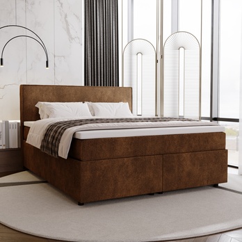 Postel boxspring SONIA PLUS hnědá, 160x200 cm 1
