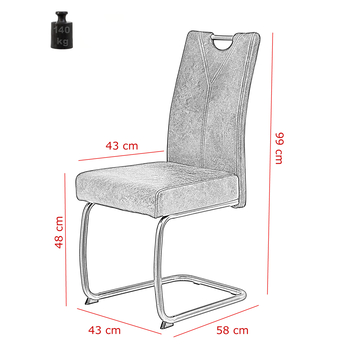 Jídelní židle  SOPHIA S antracitová, 4 ks 6