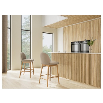 Barová židle SOPHIA béžová/matný dub 1