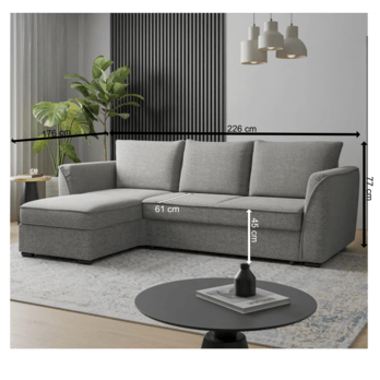 Sedací souprava SORA R 120 levá, šedá 2