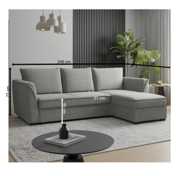 Sedací souprava SORA R 140 pravá, šedá 2