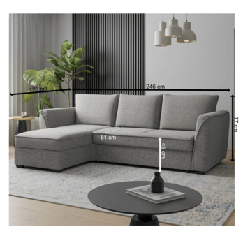 Sedací souprava SORA R 140 levá, šedá 2