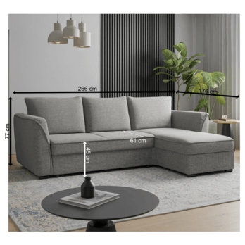 Sedací souprava SORA R 160 pravá, šedá 2